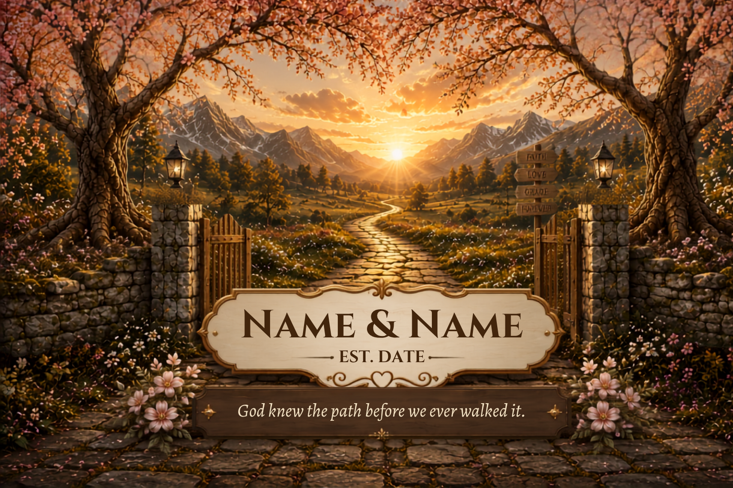 Golden Path with Gate personalized jewelry dish artwork