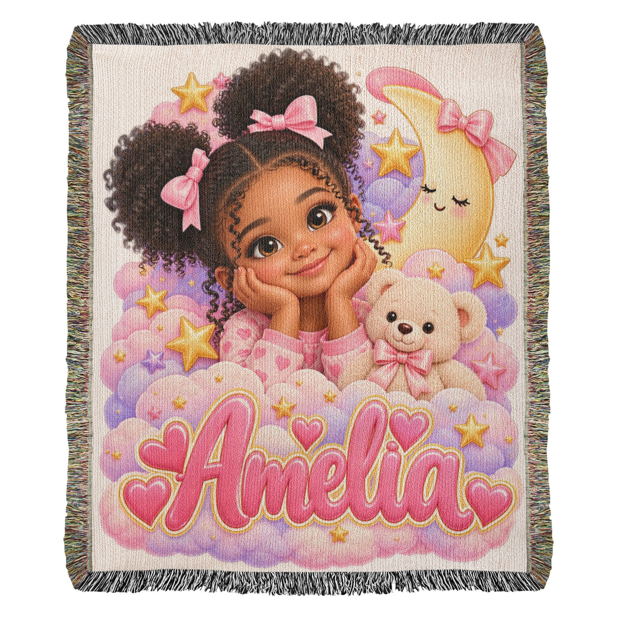 Personalized Woven Name Blanket for Little Girls