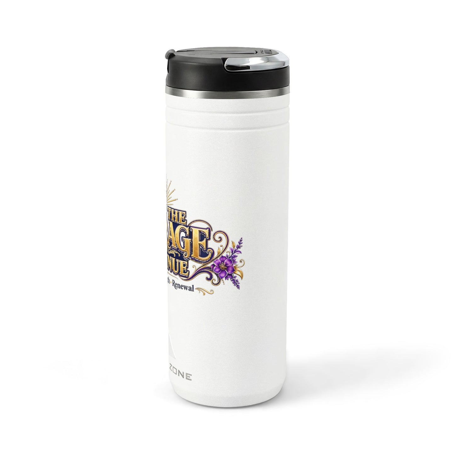 Faith-Inspired Tumbler — "I Have The Courage To Continue" 24oz Thermal Travel Mug