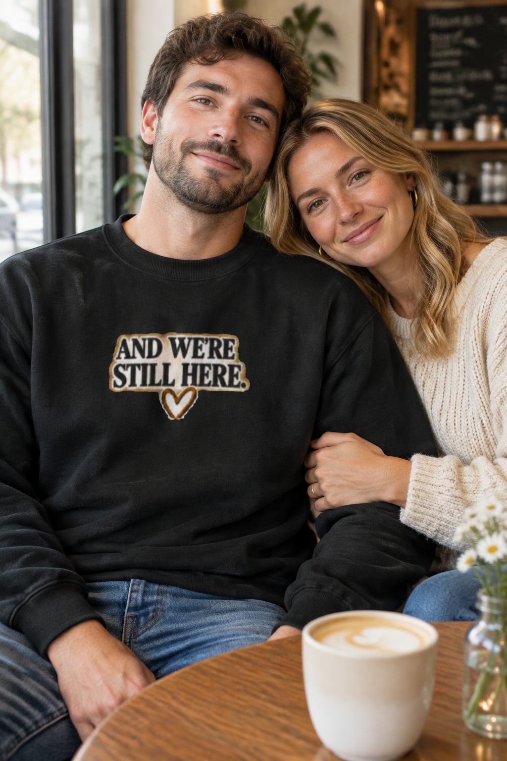 Couple at a cozy café