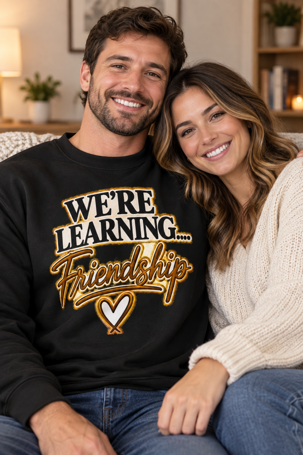 Friends together at home