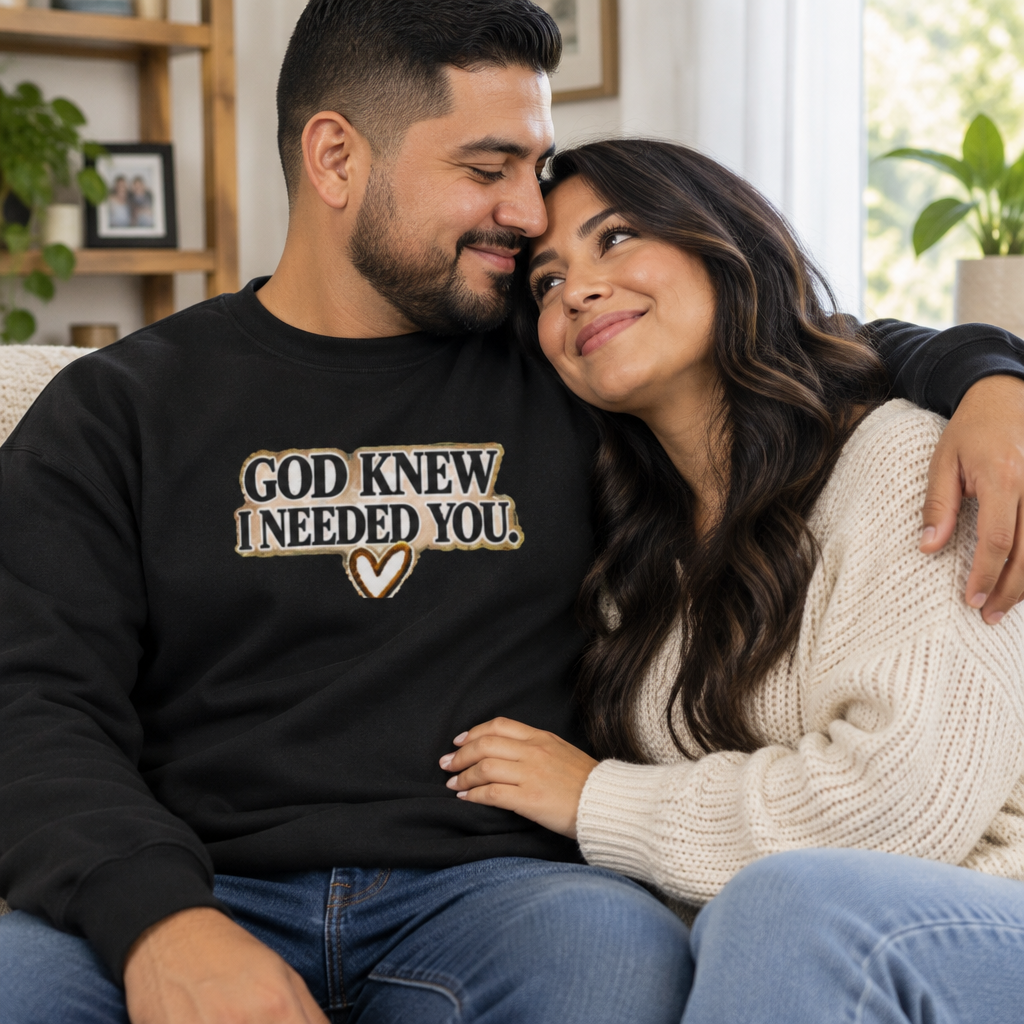 Hispanic couple sweatshirt lifestyle option