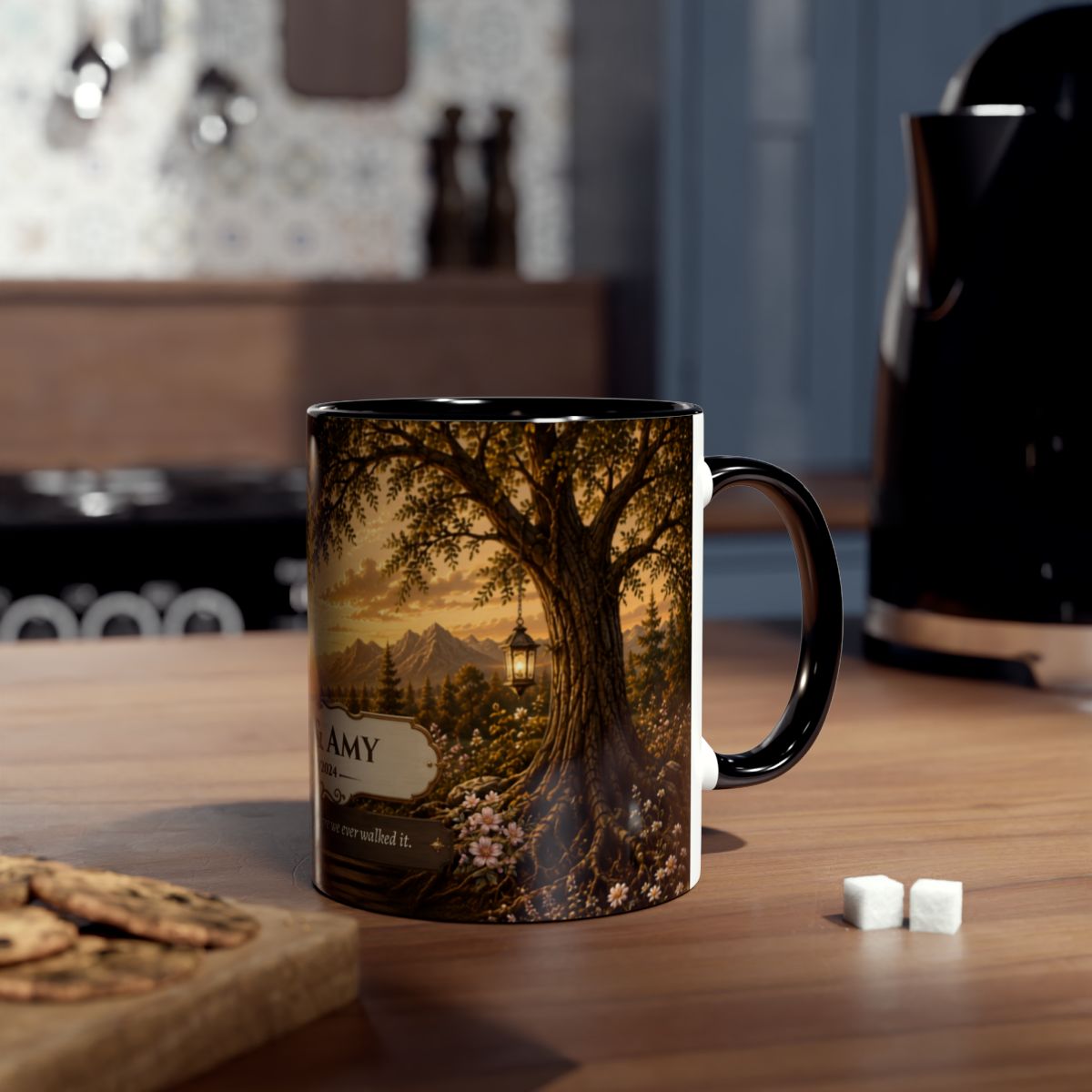Path That God Wrote for Us -Two-Tone Coffee Mug | Golden Path with Gate