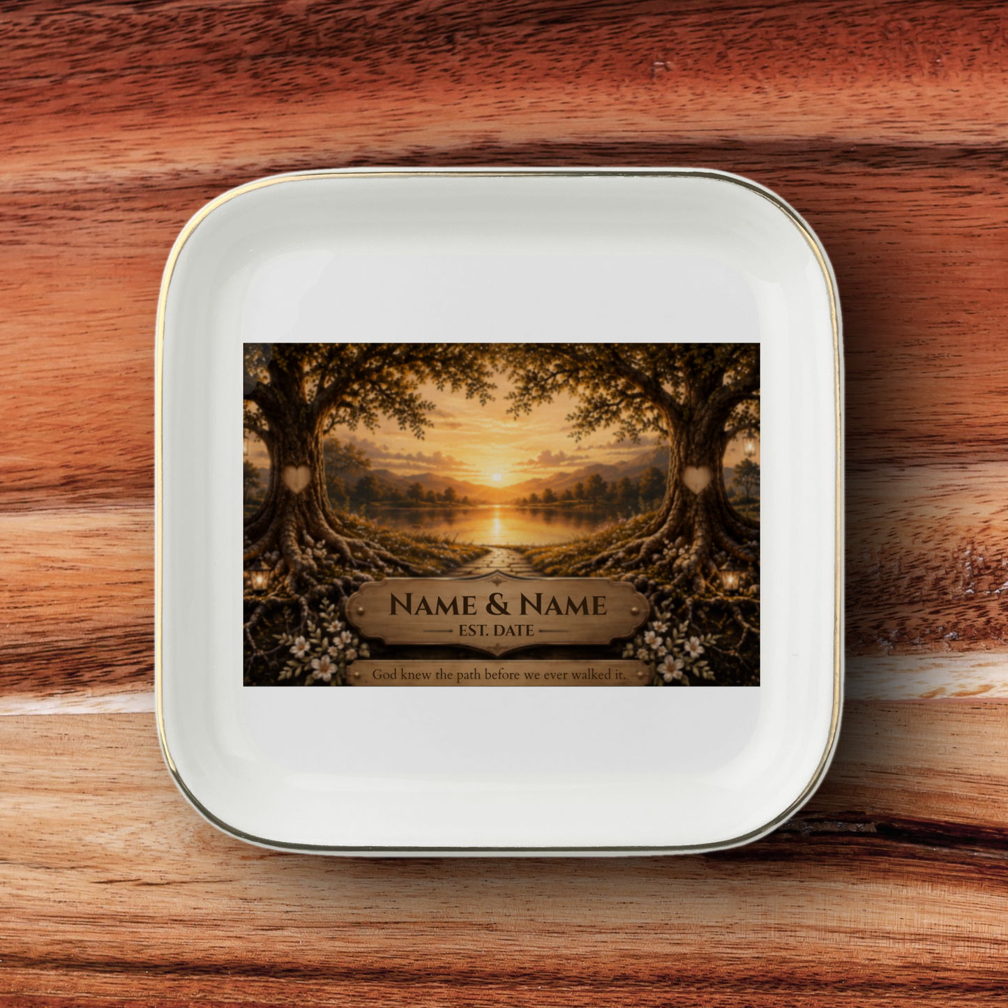 Jewelry Dish – Lakeside Sunset Canvas