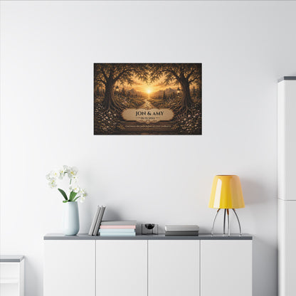 The Path God Wrote for Us | Sunset Golden Path Personalized Canvas