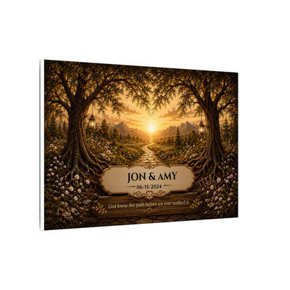 The Path God Wrote for Us | Sunset Golden Path Personalized Canvas