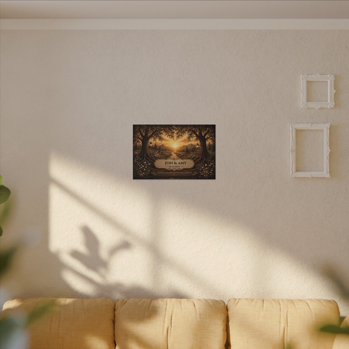 The Path God Wrote for Us | Sunset Golden Path Personalized Canvas