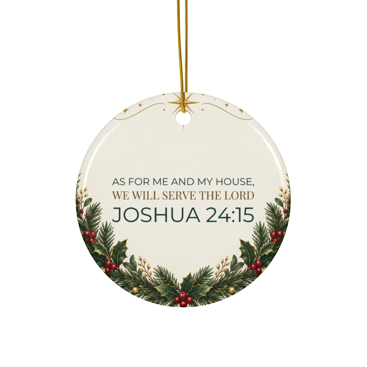 As for Me and My House Christian Christmas Ornament