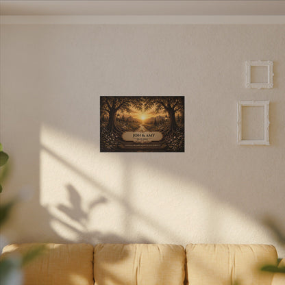 The Path God Wrote for Us | Sunset Golden Path Personalized Canvas