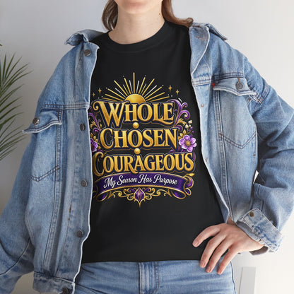 Faith-Inspired Women's T-Shirt — "Whole Chosen Courageous" Inspirational Faith Tee