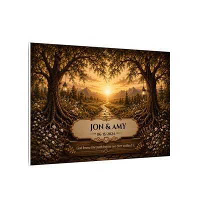 The Path God Wrote for Us | Sunset Golden Path Personalized Canvas