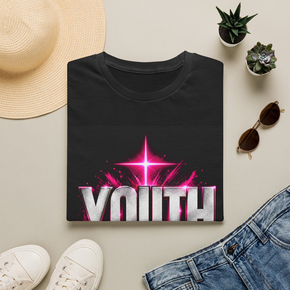 Youth Revival T-Shirt — Neon Cross Tee