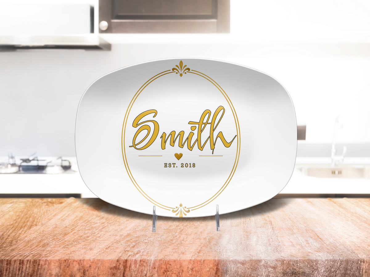 Personalized Script Surname Platter