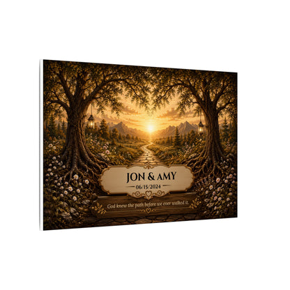 The Path God Wrote for Us | Sunset Golden Path Personalized Canvas