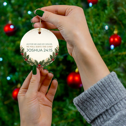 As for Me and My House Christian Christmas Ornament