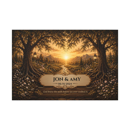 The Path God Wrote for Us | Sunset Golden Path Personalized Canvas