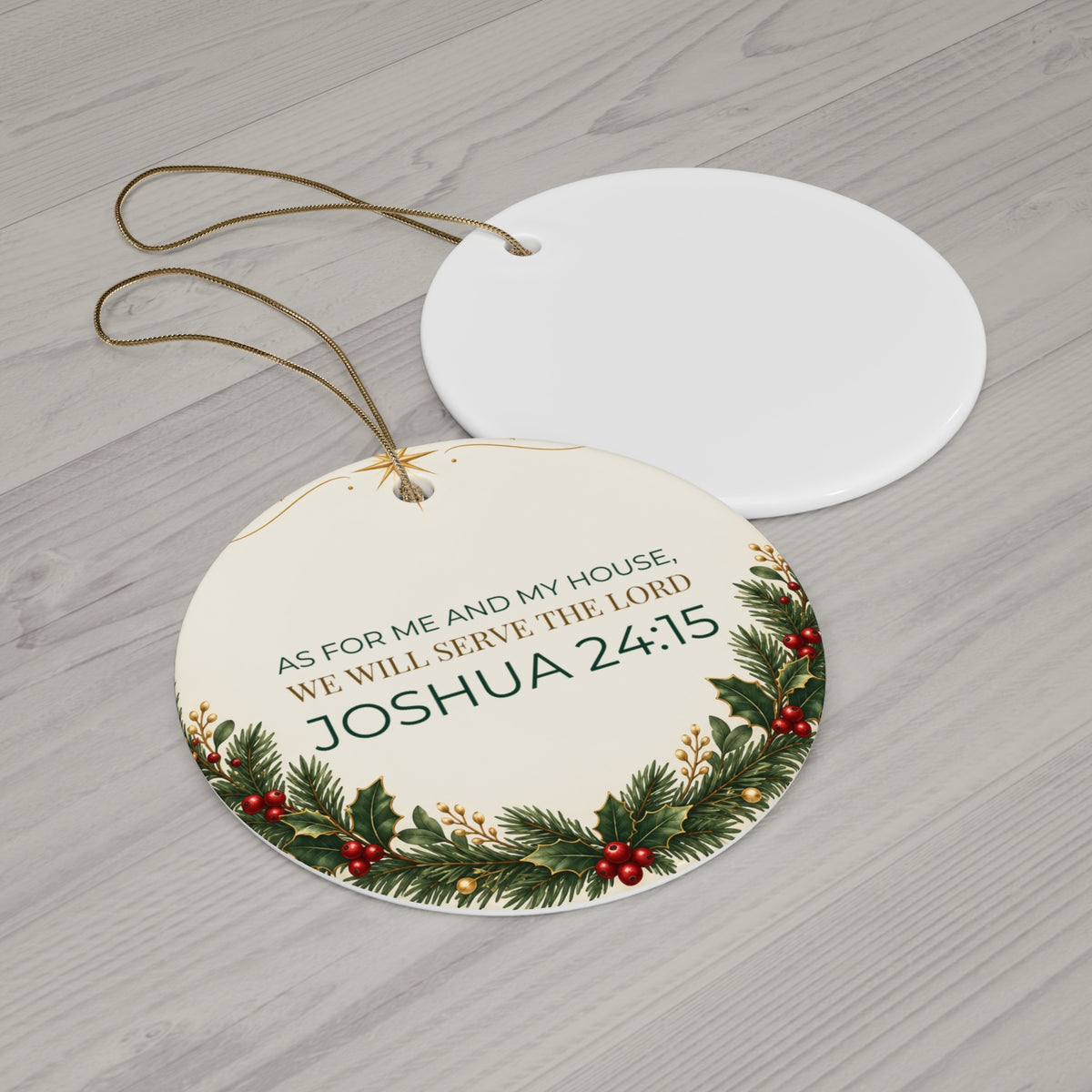 As for Me and My House Christian Christmas Ornament