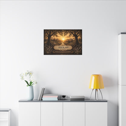 The Path God Wrote for Us | Sunset Golden Path Personalized Canvas