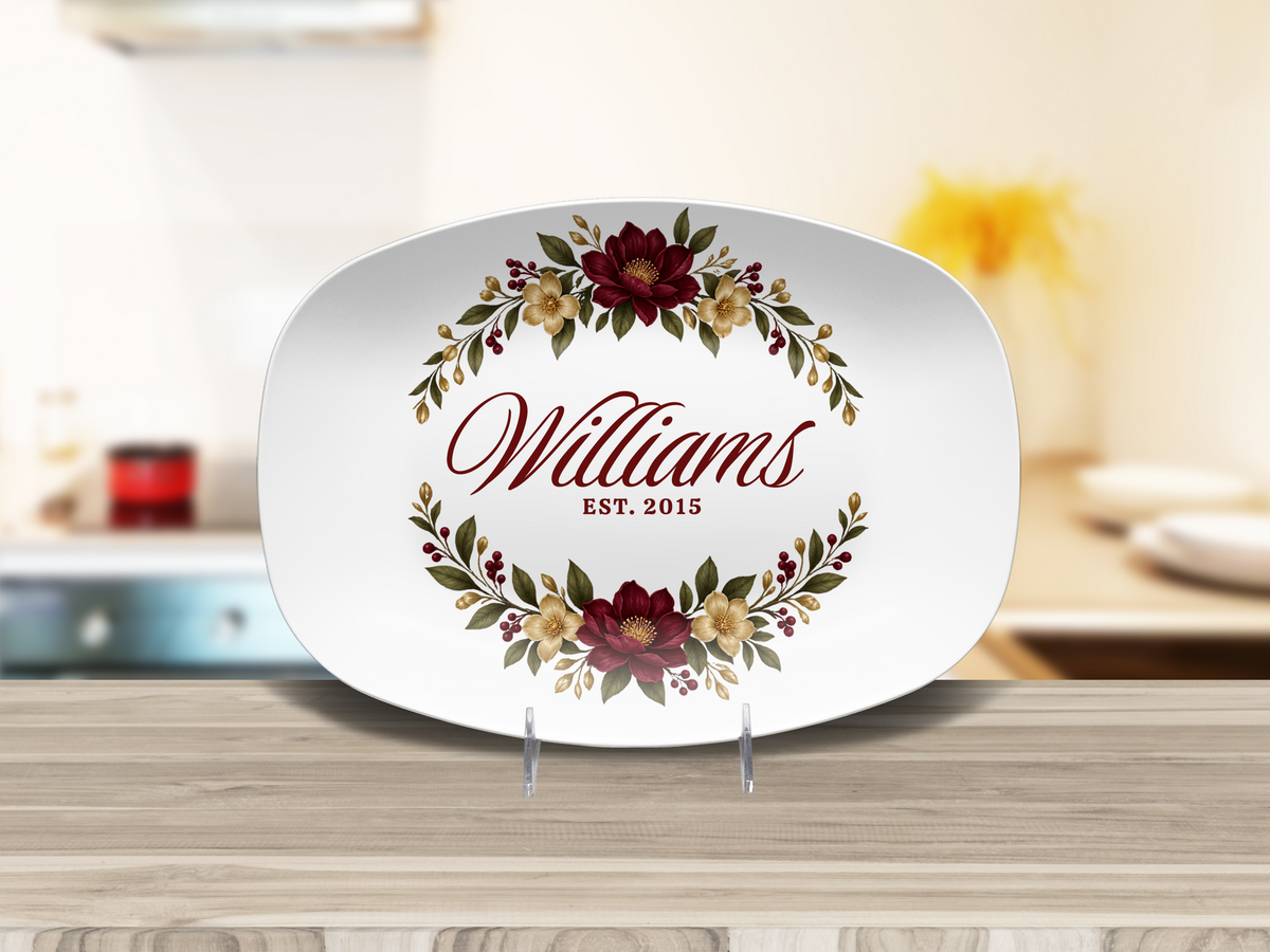 Personalized Script Surname Platter