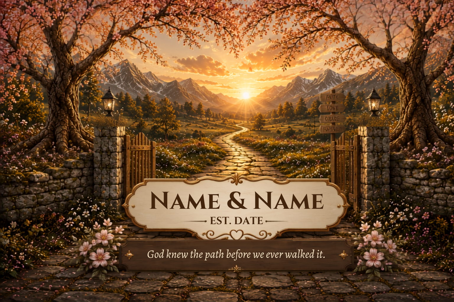 Golden Path with Gate personalized jewelry dish artwork