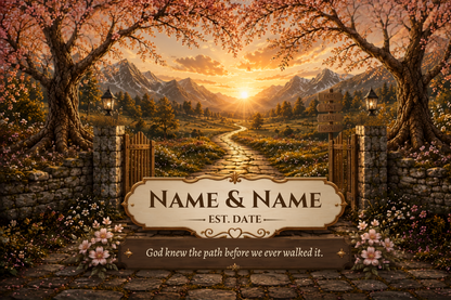 Golden Path with Gate personalized jewelry dish artwork