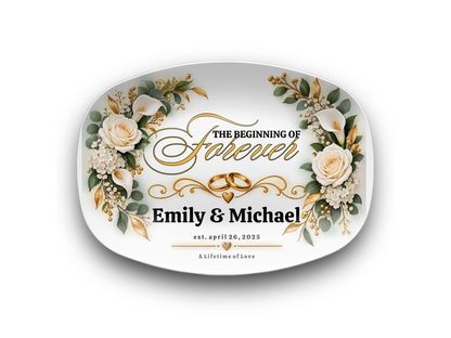 Personalized Beginning of Forever Wedding Platter