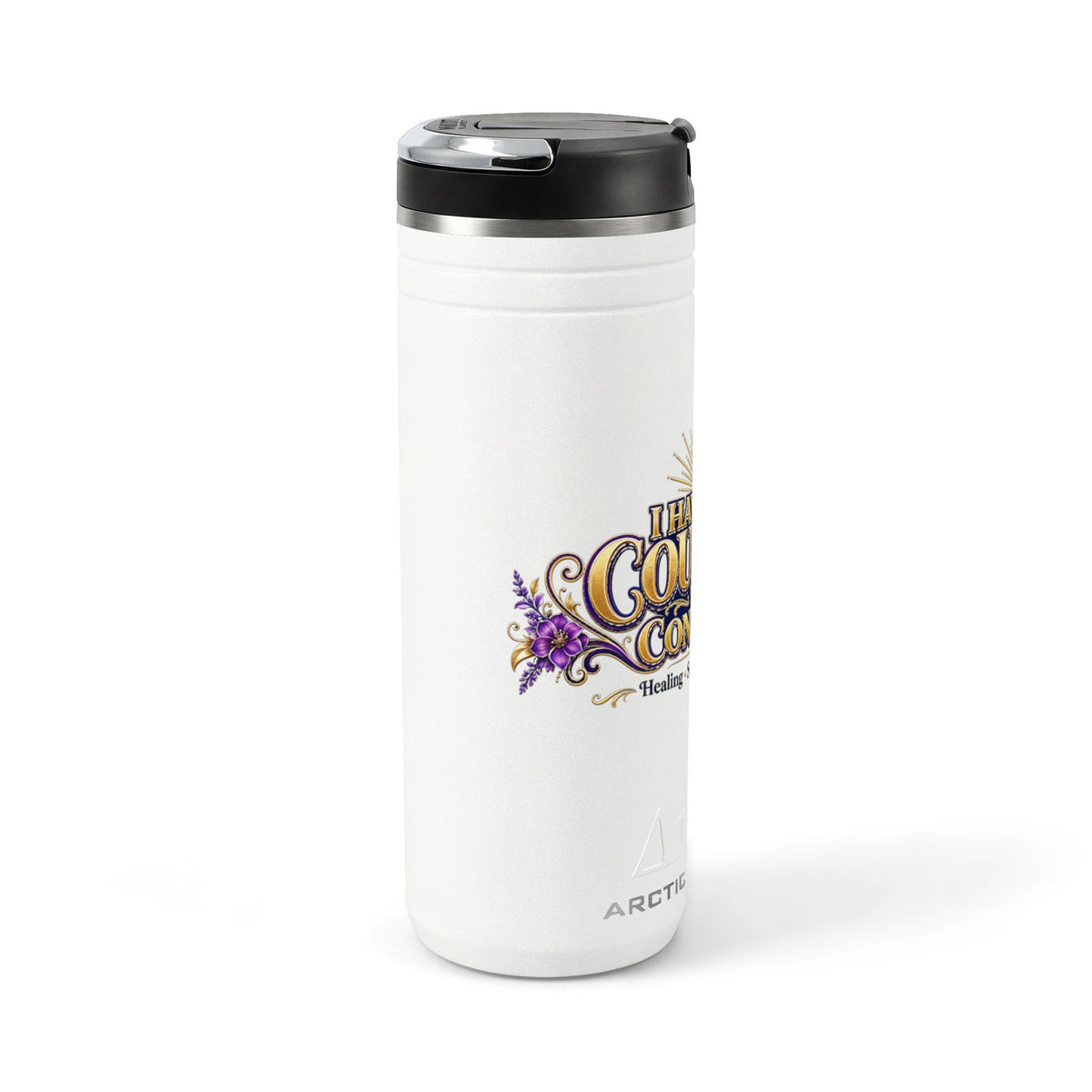 Faith-Inspired Tumbler — "I Have The Courage To Continue" 24oz Thermal Travel Mug