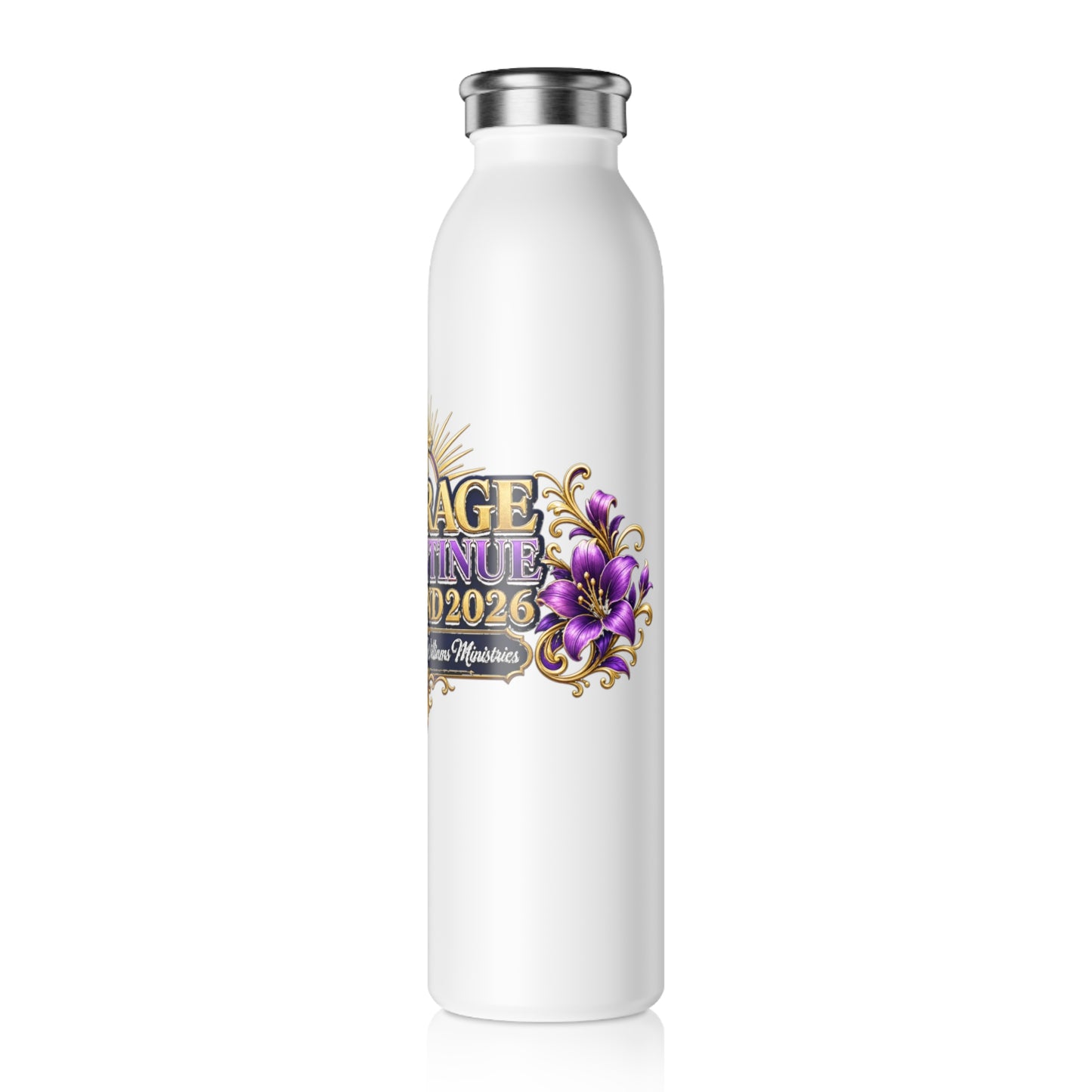 Slim Water Bottle — Courage 2026 Weekend Floral Event Stainless Bottle