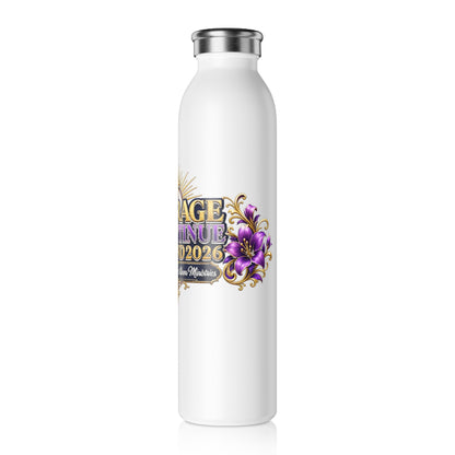 Slim Water Bottle — Courage 2026 Weekend Floral Event Stainless Bottle Inspired by Dr. Karen Johnson-Williams