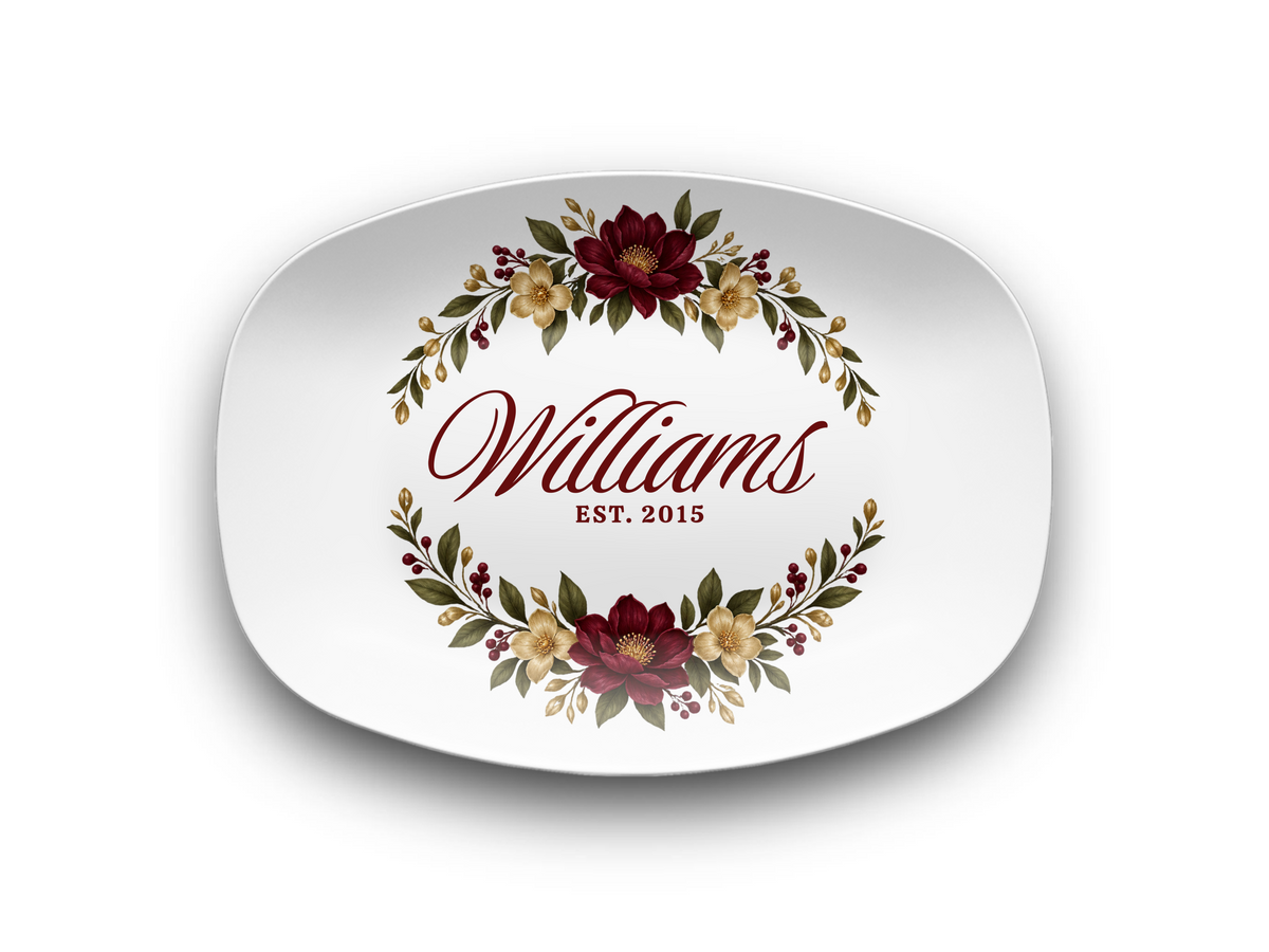 Personalized Script Surname Platter