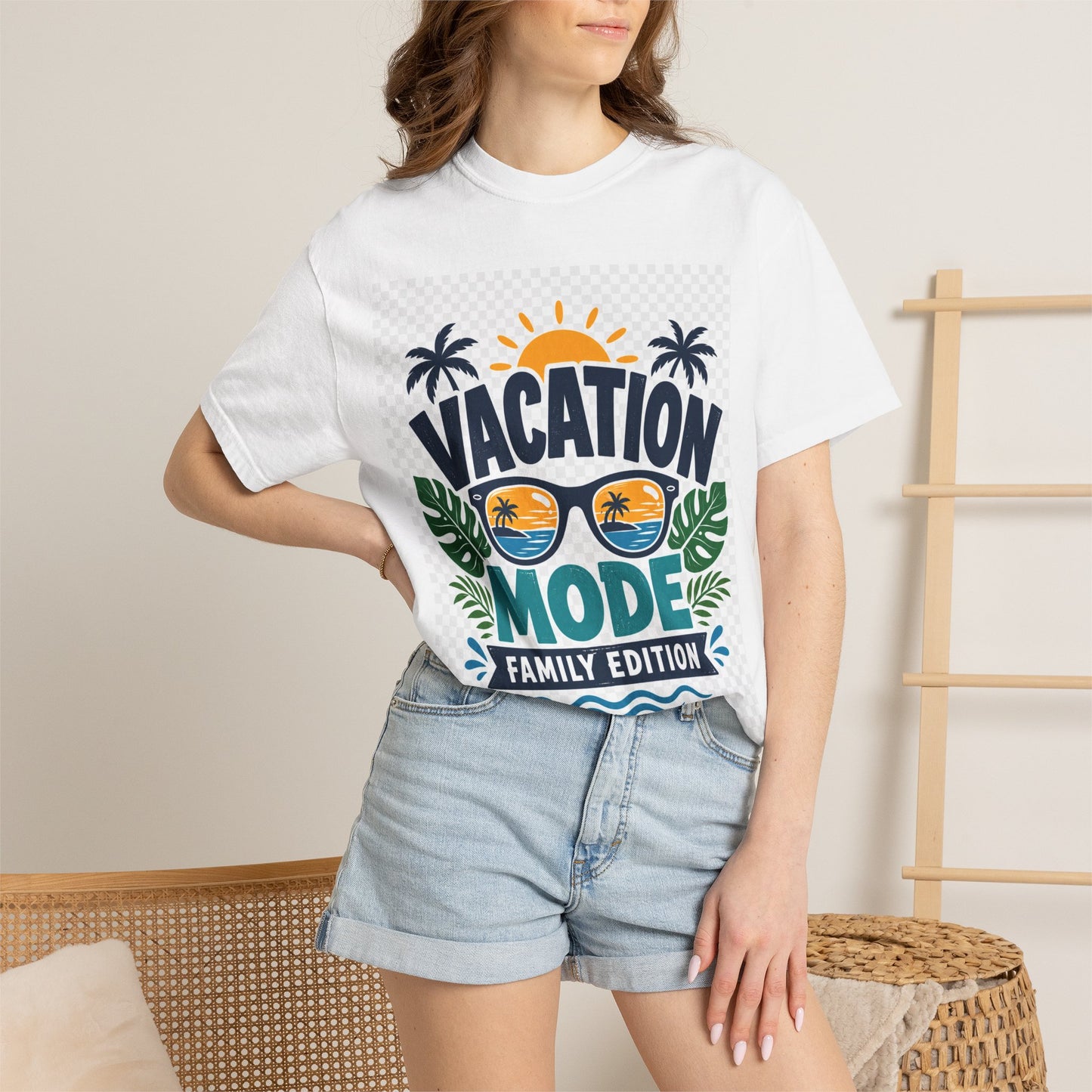 Vacation Mode Family T-Shirt — Sunglasses Beach Design