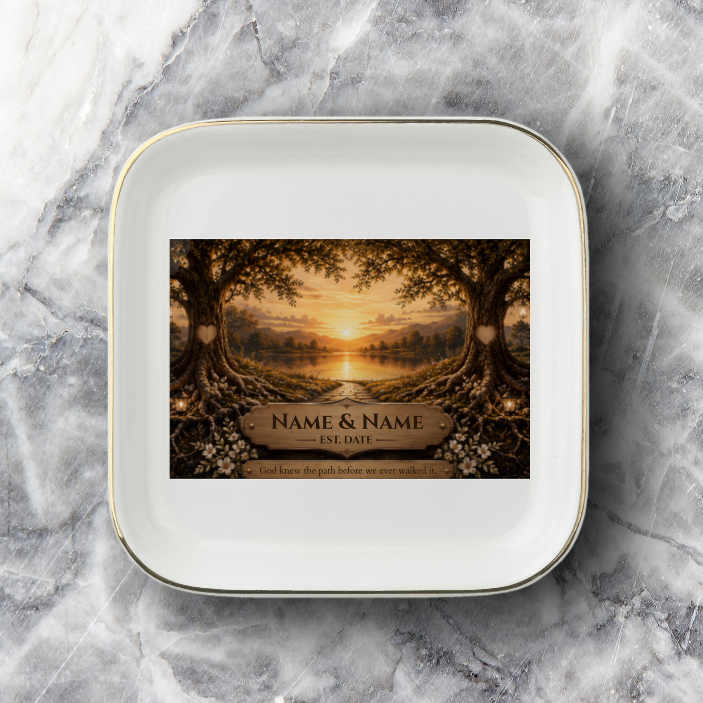 Jewelry Dish – Lakeside Sunset Canvas