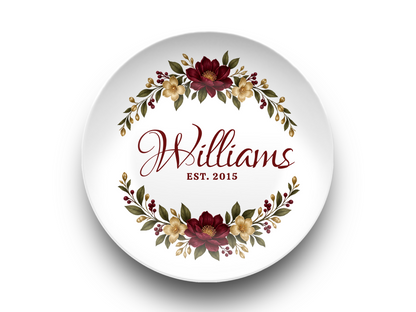 Personalized Script Surname Round Plate