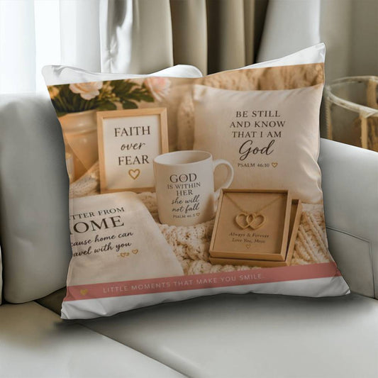 God Smiled Back — Faith-Inspired Pillow Cover with Insert