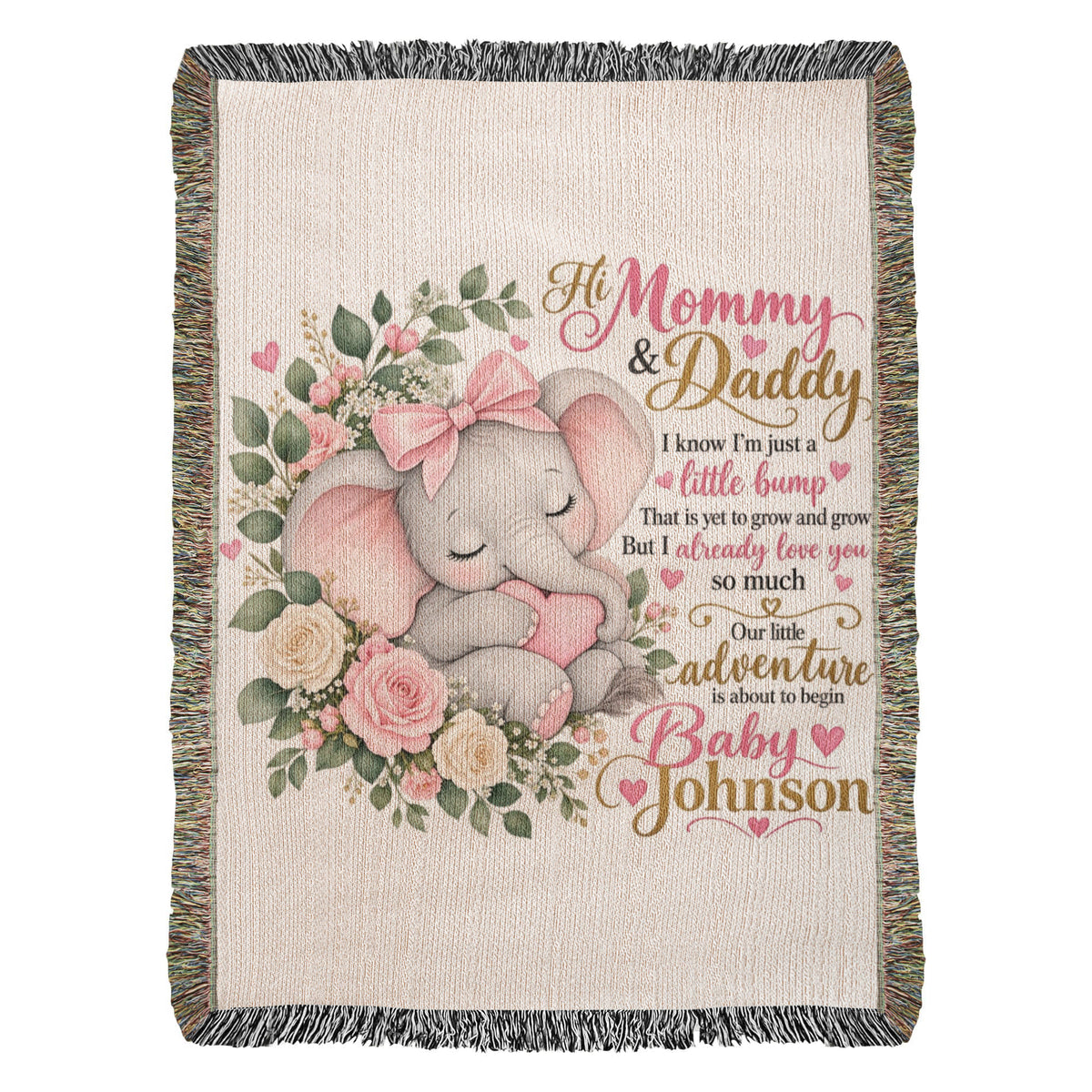 Baby Announcement Woven Blanket