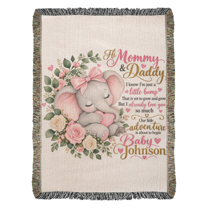Baby Announcement Woven Blanket