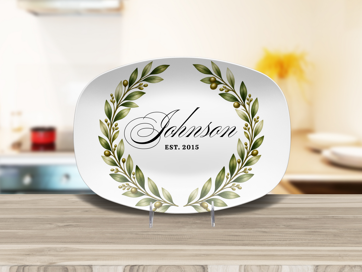 Personalized Script Surname Platter