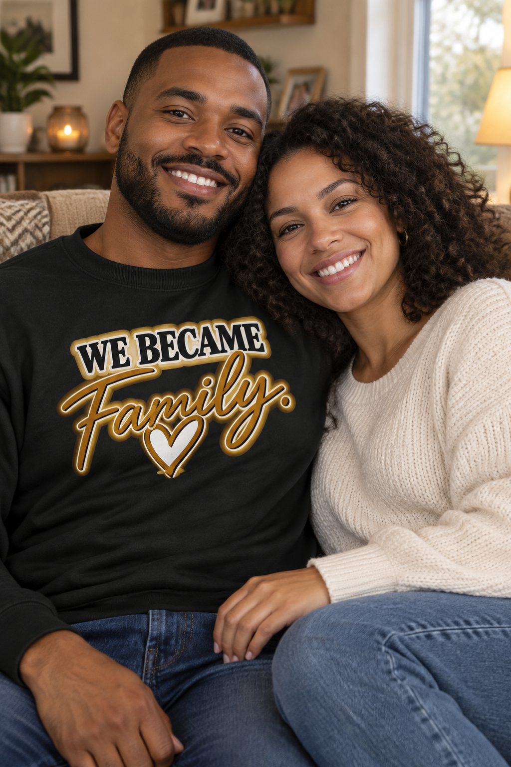 Couple together at home