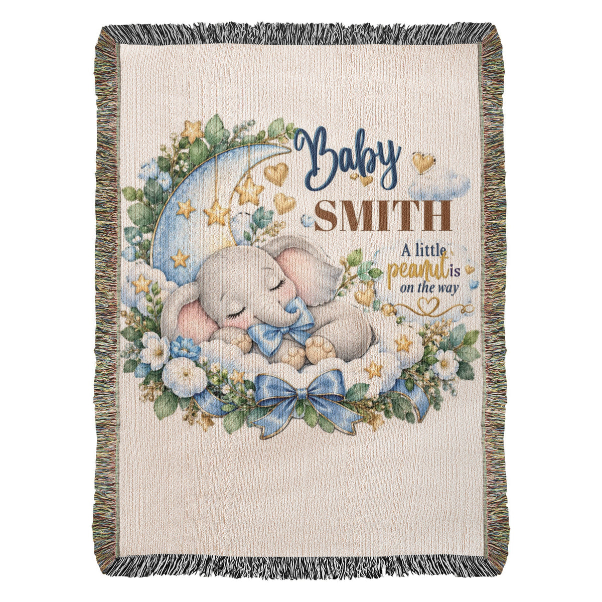 Baby Announcement Woven Blanket