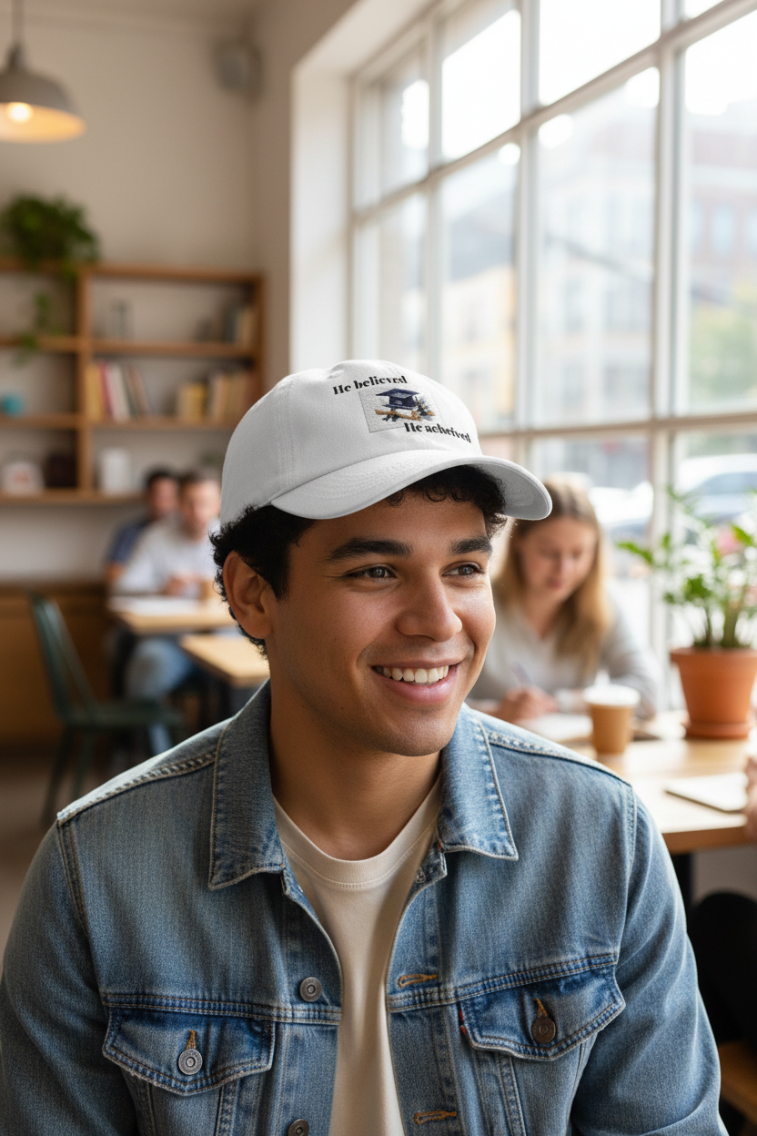 Guy wearing graduation hat
