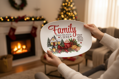 Holding the Christmas platter
