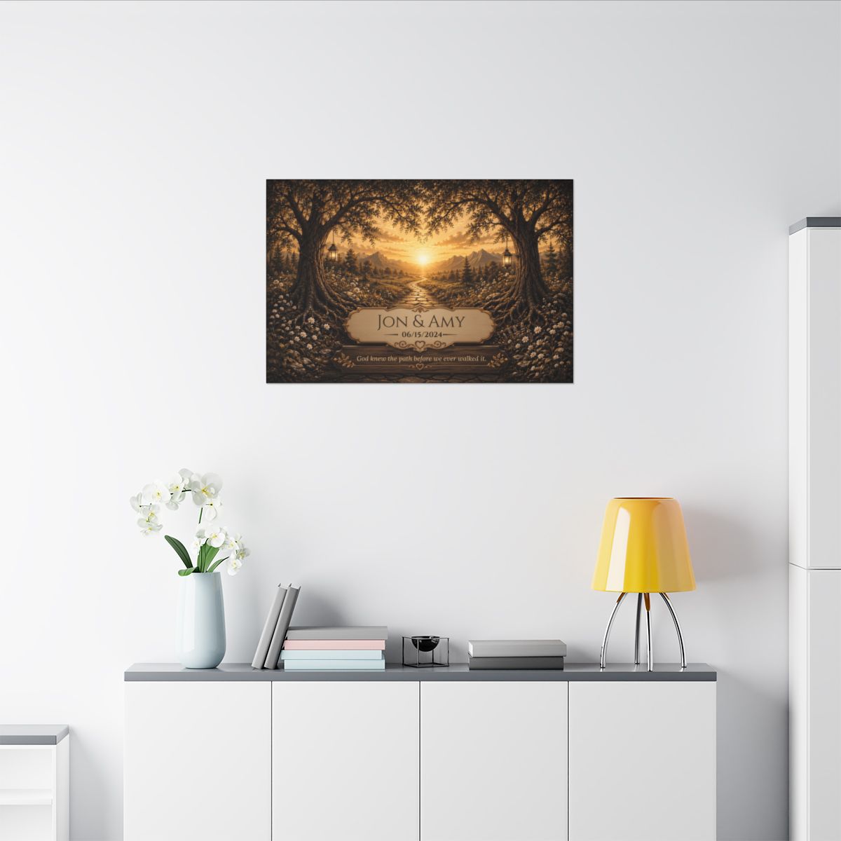 The Path God Wrote for Us | Golden Path Personalized Canvas