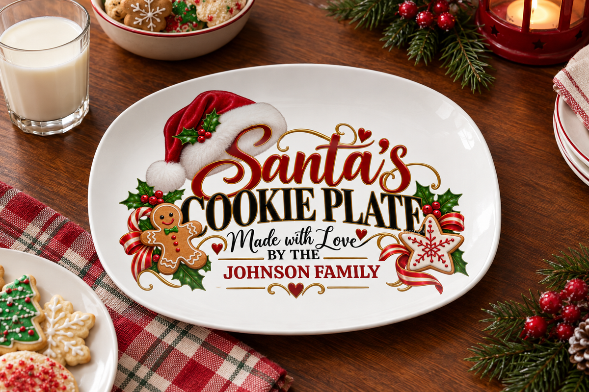 Santa’s Cookie platter on a dining table