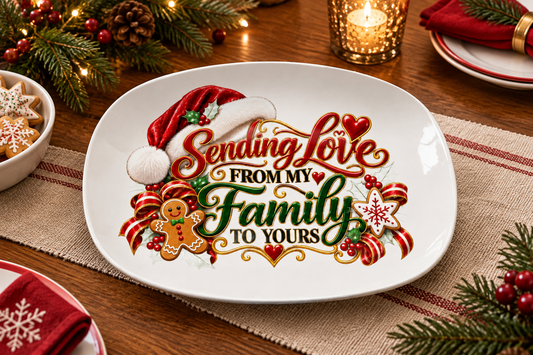 Sending Love platter on a dining table
