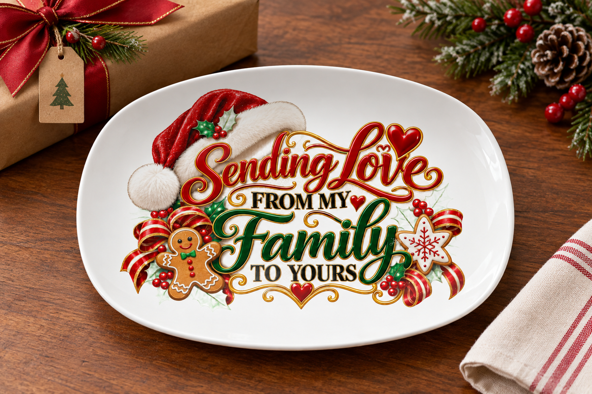 Sending Love platter styled as a gift