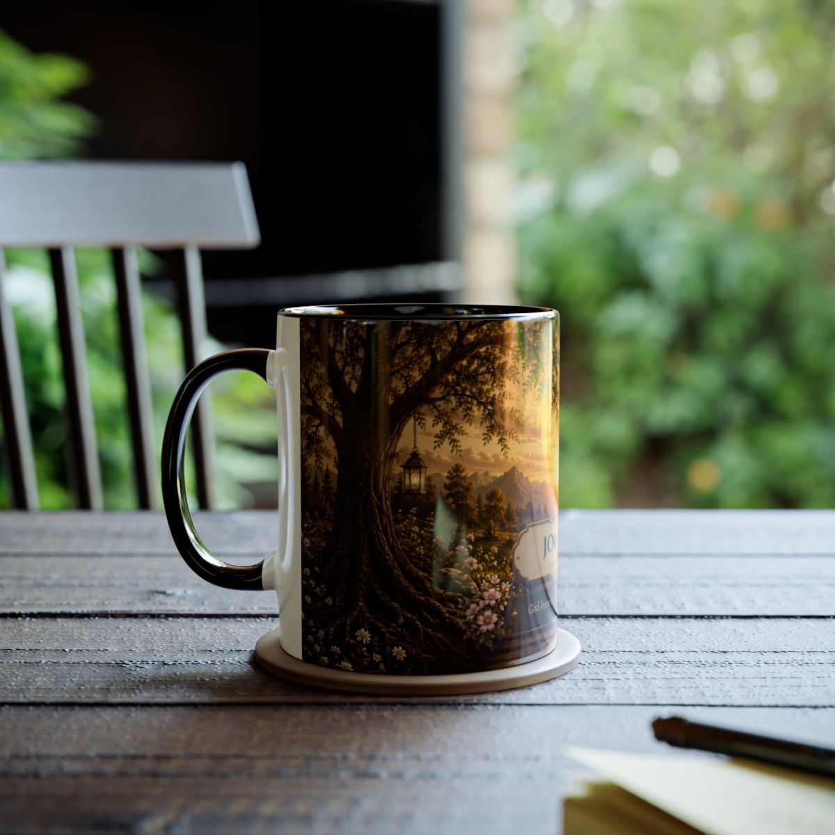 Path That God Wrote for Us -Two-Tone Coffee Mug | Golden Path with Gate