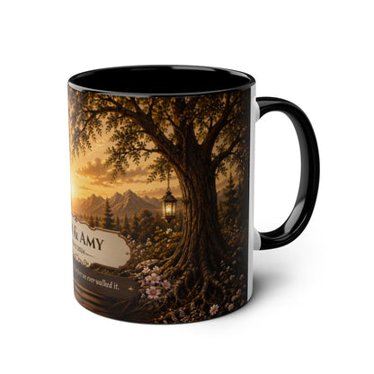 Path That God Wrote for Us -Two-Tone Coffee Mug | Golden Path with Gate