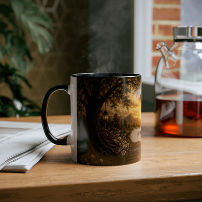 Path That God Wrote for Us -Two-Tone Coffee Mug | Golden Path with Gate