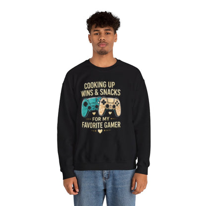 Cooking Up Wins & Snacks Gamer Couple Shirt & Sweatshirt