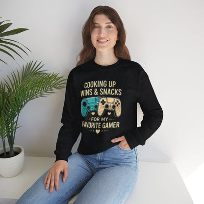 Cooking Up Wins & Snacks Gamer Couple Shirt & Sweatshirt